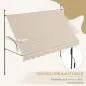 Toldo Manual Retráctil con Manivela 350x120x210-300 cm con Altura Ajustable Impermeable y Anti-UV Arena