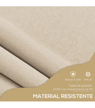 Toldo Manual Retráctil con Manivela 350x120x210-300 cm con Altura Ajustable Impermeable y Anti-UV Arena