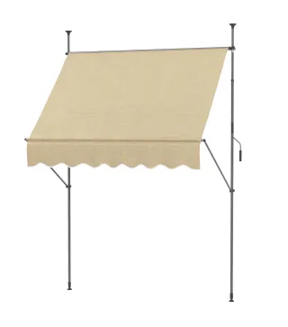 Toldo Manual Retráctil con Manivela 200x120x210-300 cm con Altura Ajustable Impermeable y Anti-UV Beige