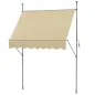 Toldo Manual Retráctil con Manivela 200x120x210-300 cm con Altura Ajustable Impermeable y Anti-UV Beige