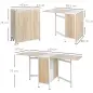 Mesa Plegable de Comedor, Mesa de Cocina Plegable, con Alas Abatibles, 4 Compartimentos, 3 Formas, Hasta 4 Personas, para Salón,
