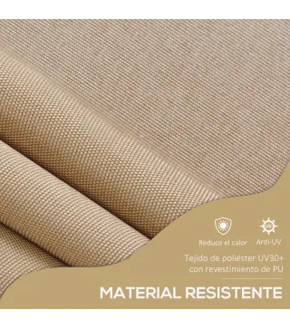 Toldo Manual Retráctil con Manivela 200x120x210-300 cm con Altura Ajustable Impermeable y Anti-UV Beige
