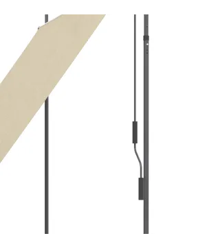 Toldo Manual Retráctil con Manivela 200x120x210-300 cm con Altura Ajustable Impermeable y Anti-UV Beige