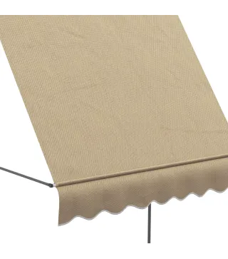 Toldo Manual Retráctil con Manivela 200x120x210-300 cm con Altura Ajustable Impermeable y Anti-UV Beige