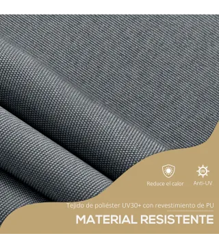 Toldo Manual Retráctil con Manivela 350x120x210-300 cm con Altura Ajustable Impermeable y Anti-UV Gris Oscuro