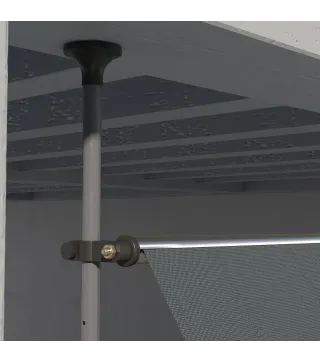 Toldo Manual Retráctil con Manivela 350x120x210-300 cm con Altura Ajustable Impermeable y Anti-UV Gris Oscuro