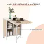 Mesa Plegable de Comedor, Mesa de Cocina Plegable, con Alas Abatibles, 4 Compartimentos, 3 Formas, Hasta 4 Personas, para Salón,