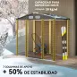 Caseta de Jardín Exterior 190x131x188 cm Cobertizo Metálico con 2 Ventilaciones y Puerta para Herramientas Gris