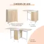 Mesa Plegable de Comedor, Mesa de Cocina Plegable, con Alas Abatibles, 4 Compartimentos, 3 Formas, Hasta 4 Personas, para Salón,