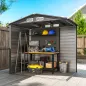 Caseta de Jardín Exterior 190x131x188 cm Cobertizo Metálico con 2 Ventilaciones y Puerta para Herramientas Gris