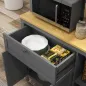 Alacena de Cocina Mueble Auxiliar de Cocina con 5 Puertas Estante Ajustable y Encimera de Microondas 100x40x180cm Gris
