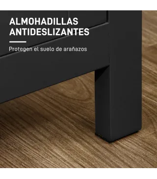 Aparador de 3 Puertas Aparador de Salón con Estantes Ajustables para Cocina Entrada Comedor Negro 120x40x70 cm