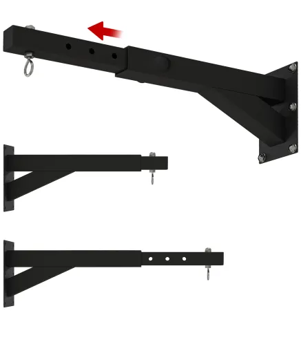Soporte Saco Boxeo de Pared con Distancia Ajustable Gancho Giratorio Cadenas 45-65 cm Negro