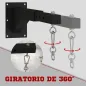 Soporte Saco Boxeo de Pared con Distancia Ajustable Gancho Giratorio Cadenas 45-65 cm Negro