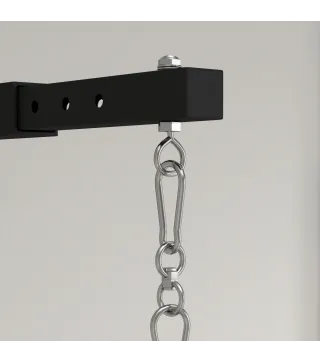 Soporte Saco Boxeo de Pared con Distancia Ajustable Gancho Giratorio Cadenas 45-65 cm Negro