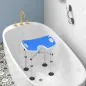 Silla de Ducha Antideslizante con Barra de Agarre con Ventosas Altura Regulable y Asiento en Forma de U Azul