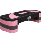 Step de Aeróbic para Fitness Antideslizante con Altura Regulable 3 Niveles de 10/15/20 cm Carga 150 kg 80x31x20 cm Rosa