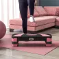 Step de Aeróbic para Fitness Antideslizante con Altura Regulable 3 Niveles de 10/15/20 cm Carga 150 kg 80x31x20 cm Rosa Step de Aeróbic para Fitness Antideslizante con Altura Regulable 3 Niveles de 10/15/20 cm Carga 150 kg 80x31x20 cm Rosa