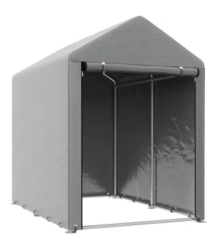 Carpa de Jardín para Bicicletas 1,2x1,8x1,65 m con 2 Habitaciones Puerta con Cremallera Impermeable Anti-UV Gris Claro