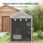Carpa de Jardín para Bicicletas 1,2x1,8x1,65 m con 2 Habitaciones Puerta con Cremallera Impermeable Anti-UV Gris Claro