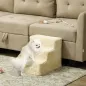 Escalera para Perros de 3 Peldaños con Funda Extraíble y Lavable Rampa para Perros para Cama Sofá 46x35x35 cm Beige