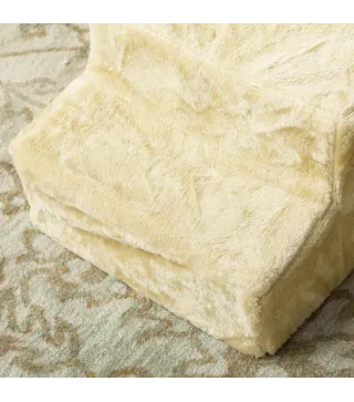 Escalera para Perros de 3 Peldaños con Funda Extraíble y Lavable Rampa para Perros para Cama Sofá 46x35x35 cm Beige