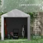 Carpa de Jardín para Bicicletas 1,6x2,2x1,7 m con 2 Habitaciones Puerta con Cremallera Impermeable Anti-UV Gris Claro