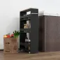 Carrito Auxiliar con Ruedas de 3 Niveles Carrito de Cocina Estrecho con 3 Estantes Tablero y Asa 48x15x80 cm Negro