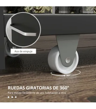 Carrito Auxiliar con Ruedas de 3 Niveles Carrito de Cocina Estrecho con 3 Estantes Tablero y Asa 48x15x80 cm Negro