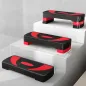 Step de Aeróbic para Fitness Antideslizante con Altura Regulable 3 Niveles 10/15/20 cm Carga 150 kg 80x31x20 cm Rojo