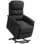 Sillón Relax Reclinable Eléctrico Levanta Personas con Mando a Distancia y Bolsillo Lateral Tapizado en Lino Negro