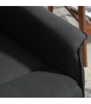Sillón Relax Reclinable Eléctrico Levanta Personas con Mando a Distancia y Bolsillo Lateral Tapizado en Lino Negro