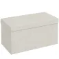 Puff Almacenaje, Banco Almacenaje Plegable 84 L 76x38x38 cm Tapizado en Lino Sintético Baúl de Almacenamiento Crema