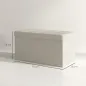 Puff Almacenaje, Banco Almacenaje Plegable 84 L 76x38x38 cm Tapizado en Lino Sintético Baúl de Almacenamiento Crema