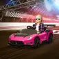 Coche Eléctrico para Niños de +3 Años Maserati GT2 con Mando a Distancia Faros LED Bocina Música Ruedas Auxiliares Rosa
