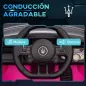 Coche Eléctrico para Niños de +3 Años Maserati GT2 con Mando a Distancia Faros LED Bocina Música Ruedas Auxiliares Rosa