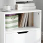 Mesita de Noche Mesilla de Noche Moderna con Cajón y Estantes de Almacenamiento para Salón Dormitorio 45x35x73cm Blanco