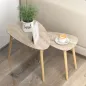 Juego de 2 Mesas de Centro Mesa Nido Moderna Mesitas Auxiliares Patas de Madera de Pino para Salón Dormitorio Natural