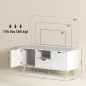 Mueble de TV con Cajón 2 Puertas y Estante Abierto Patas de Madera para Televisores 50 Pulgadas 110x40x50 cm Blanco