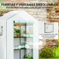 Invernadero de 3 Niveles con 1 Puerta 2 Ventanas y Estantes en Forma de U para Cultivo de Plantas 140x73x190 cm Blanco
