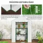Invernadero de 3 Niveles con 1 Puerta 2 Ventanas y Estantes en Forma de U para Cultivo de Plantas 140x73x190 cm Blanco