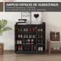 Mueble Zapatero de 2 Puertas Zapatero Estrecho con Estantes Ajustables para 12 Pares de Zapatos 83x30x90 cm Negro