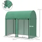 Invernadero de Exterior con 2 Puertas Enrollables con Cremallera Marco de Acero y Cubierta de PE 200x100x178 cm Verde