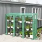Invernadero de Exterior de 3 Niveles con Puerta Enrollable con Cremallera 9 Estantes Cubierta de PE 215x46x151cm Verde
