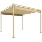 Pérgola con Techo Retráctil Pérgola de 3x3 m con Cierre Magnético Protección UV30+ Pabellón para Jardín Patio Caqui