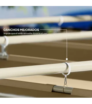 Pérgola con Techo Retráctil Pérgola de 3x3 m con Cierre Magnético Protección UV30+ Pabellón para Jardín Patio Caqui
