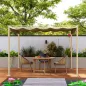 Pérgola con Techo Retráctil Pérgola de 3x3 m con Cierre Magnético Protección UV30+ Pabellón para Jardín Patio Caqui