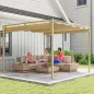 Pérgola con Techo Retráctil Pérgola de 3x3 m con Cierre Magnético Protección UV30+ Pabellón para Jardín Patio Caqui