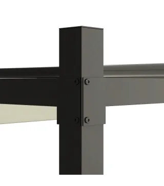 Pérgola de jardín exterior 3x3 m con techo retráctil y fijación magnética, toldo sol UPF30+, Crema