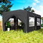 Cenador Plegable 6x3 m Gazabo con Paneles Laterales UPF50+ Altura Ajustable Bolsa de Transporte Gris Oscuro